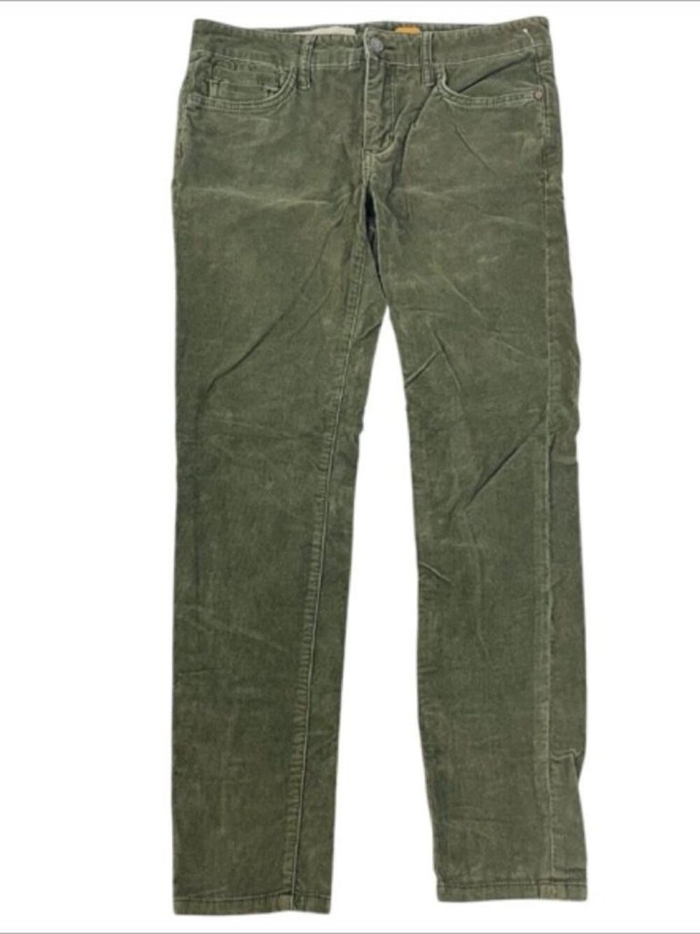 Pilcro And The Letterpress Stet Corduroy Skinny Jeans Womens Size 27 Olive Green